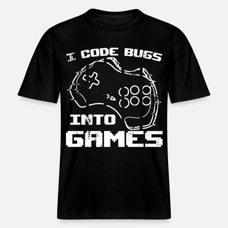 Ich programmiere Bugs in Videospiele -  RELAXED FIT Unisex Organic T-Shirt - Schwarz