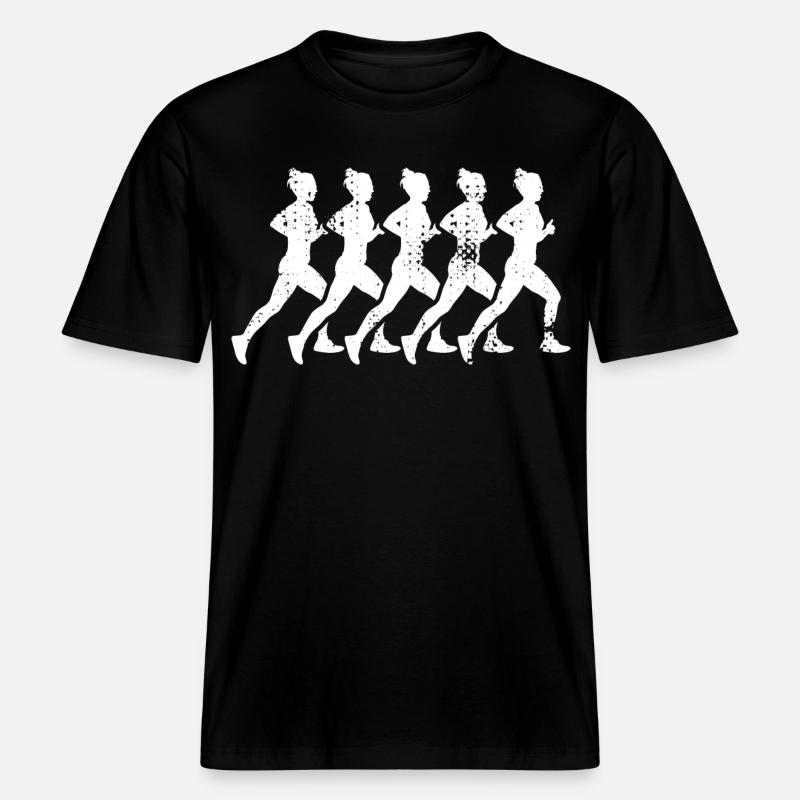 Filles en cours d’exécution -  T-shirt unisexe RELAXED FIT en coton bio - noir