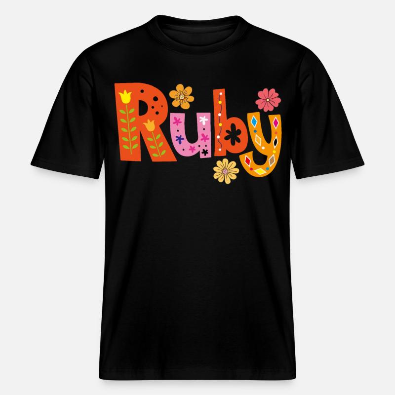 Personalized Ruby Name -  RELAXED FIT Unisex Organic T-Shirt - black