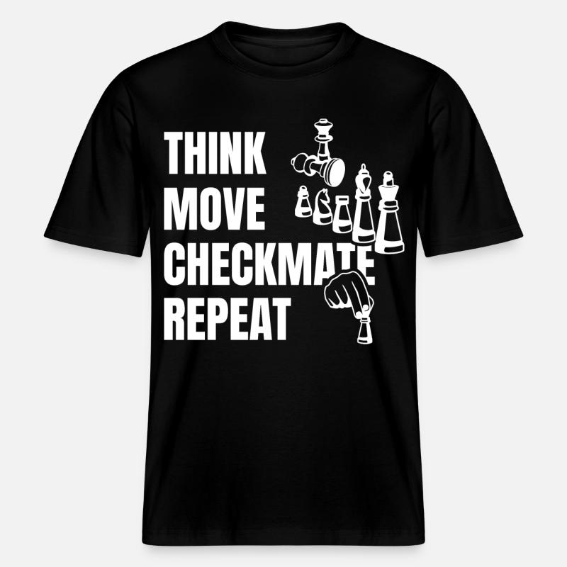 Think Play Checkmate Next -  RELAXED FIT Unisex Organic T-Shirt - black