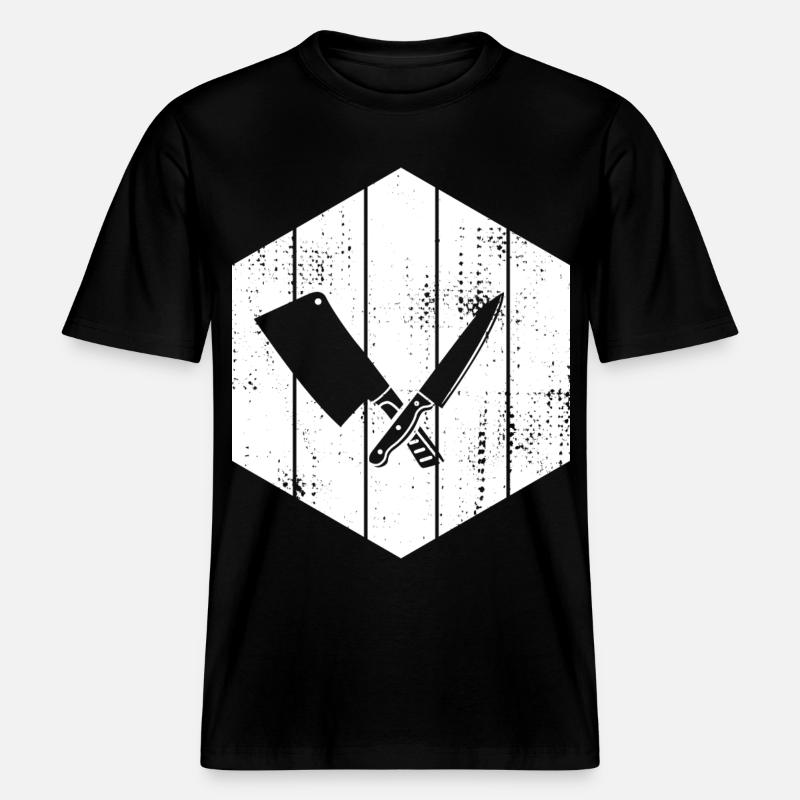 Messer Hackbeil Zeichnung - RELAXED FIT Unisex Organic T-Shirt - Schwarz