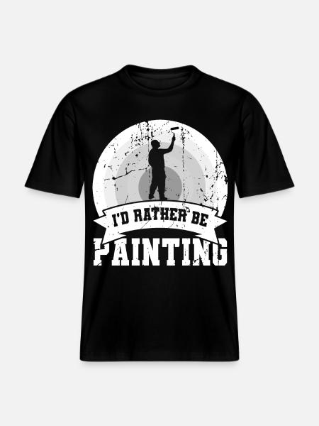 I'd rather paint -  RELAXED FIT Unisex Organic T-Shirt - black