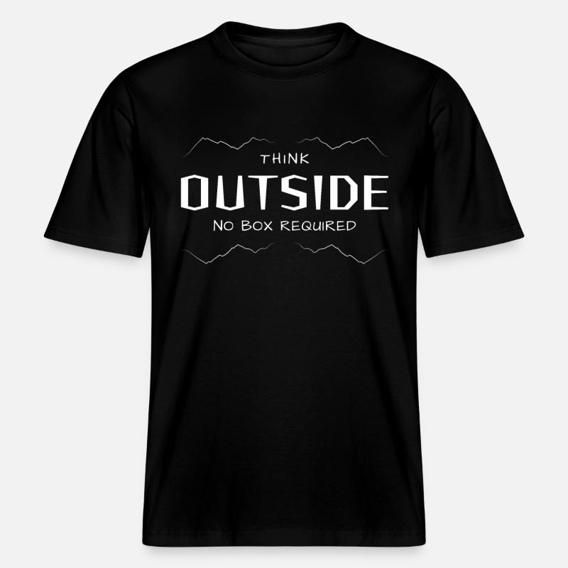 Think Outside - Quer denken ohne Box. - RELAXED FIT Unisex Organic T-Shirt - Schwarz