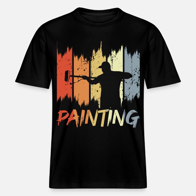 Retro Painter -  RELAXED FIT Unisex Organic T-Shirt - black