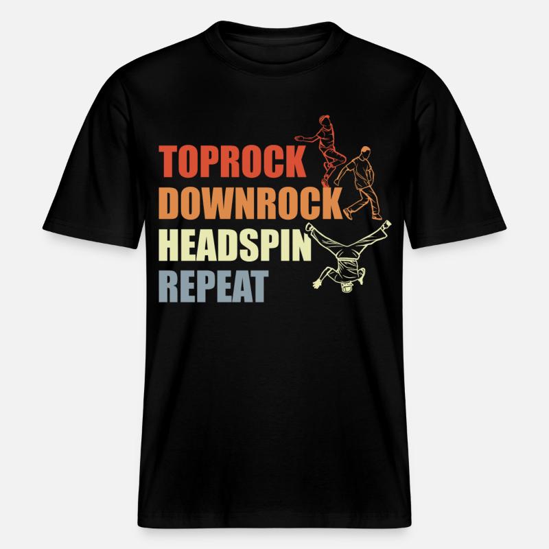 Breakdance Routine -  T-shirt unisexe RELAXED FIT en coton bio - noir