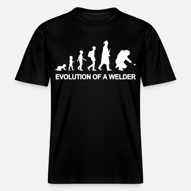 Evolution eines Schweißers -  RELAXED FIT Unisex Organic T-Shirt - Schwarz