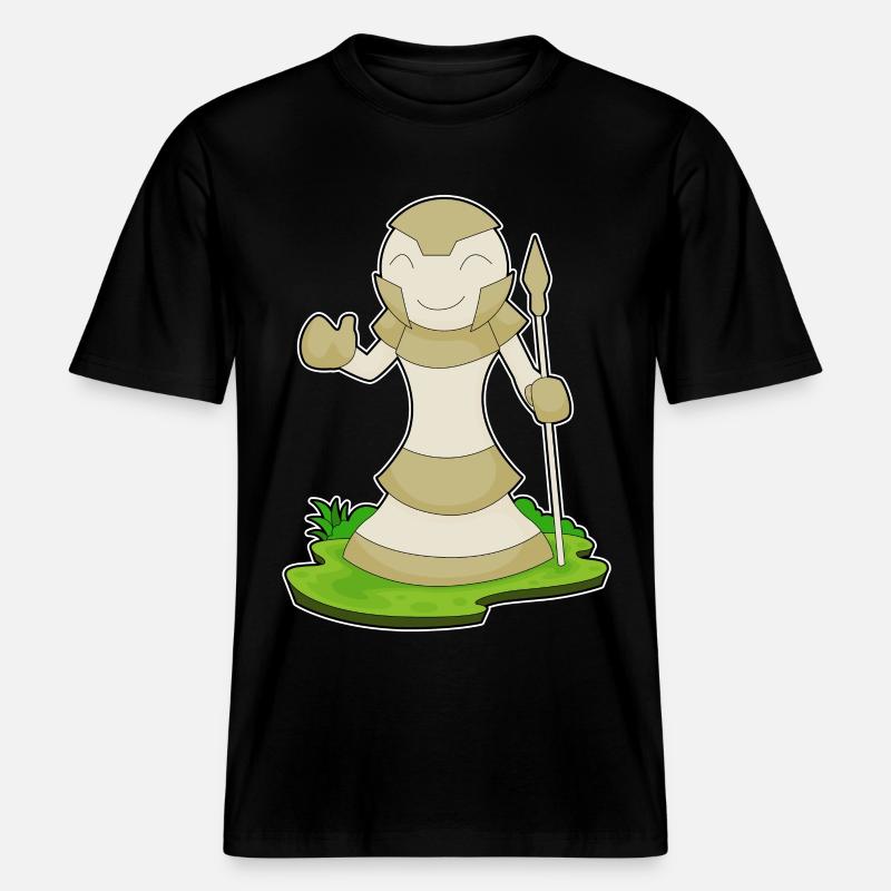 Schachfigur Bauer Schach -  RELAXED FIT Unisex Organic T-Shirt - Schwarz