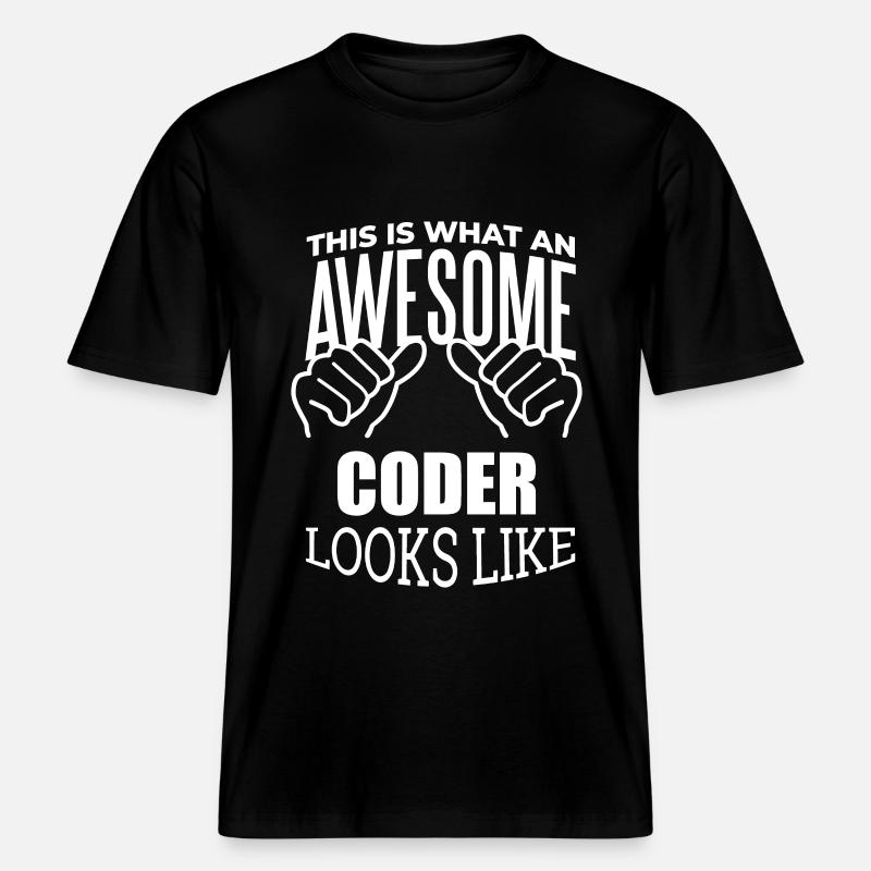 codeur -  T-shirt unisexe RELAXED FIT en coton bio - noir