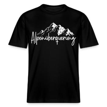 Alpenüberquerung -  RELAXED FIT Unisex Organic T-Shirt - Schwarz - Vorne - Alina (178cm) & Michal (187cm)