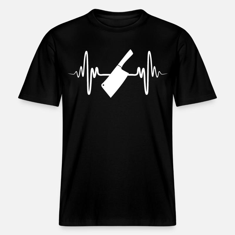 Hackmesser Herzschlag - RELAXED FIT Unisex Organic T-Shirt - Schwarz
