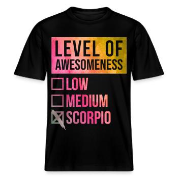 Scorpio -  RELAXED FIT Unisex Organic T-Shirt - black - Front - Alina (178cm) & Michal (187cm)