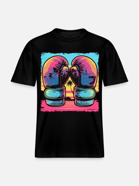 Kickboxing Cartoon Look -  RELAXED FIT Unisex Organic T-Shirt - black
