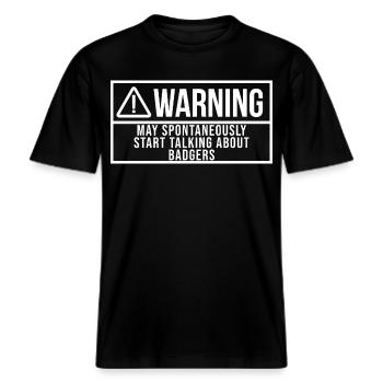 Blaireau Blaireau Blaireau -  T-shirt unisexe RELAXED FIT en coton bio - noir - Devant - Alina (178cm) & Michal (187cm)