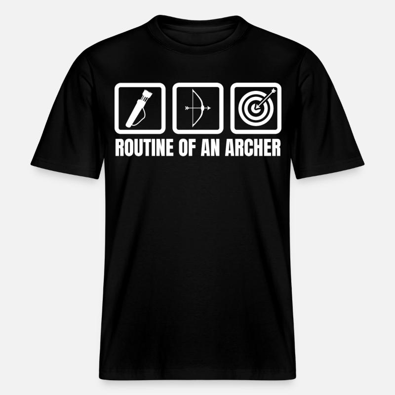 Routine eines Bogenschützen -  RELAXED FIT Unisex Organic T-Shirt - Schwarz