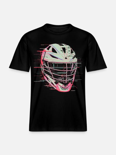 Lacrosse Helmet Graphic - RELAXED FIT Unisex Organic T-Shirt - black