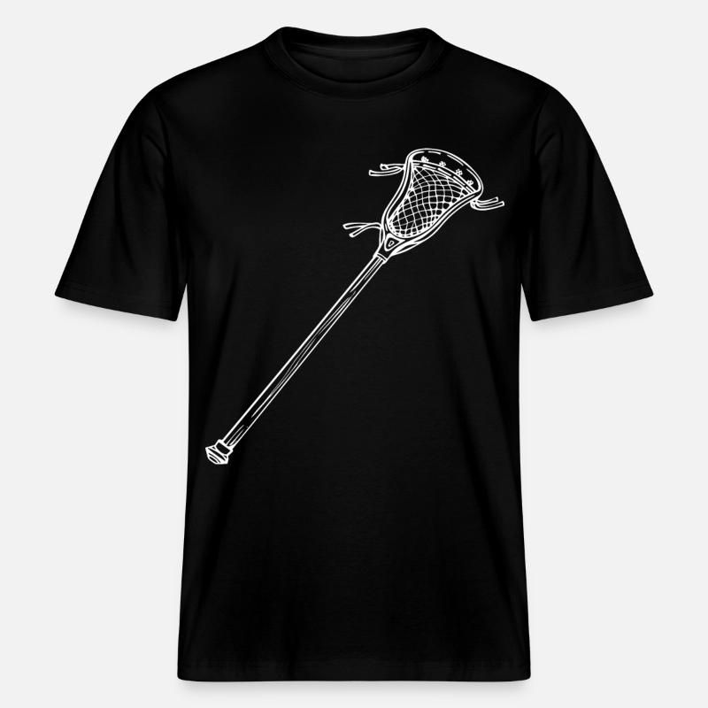 Dessin de batte de crosse -  T-shirt unisexe RELAXED FIT en coton bio - noir