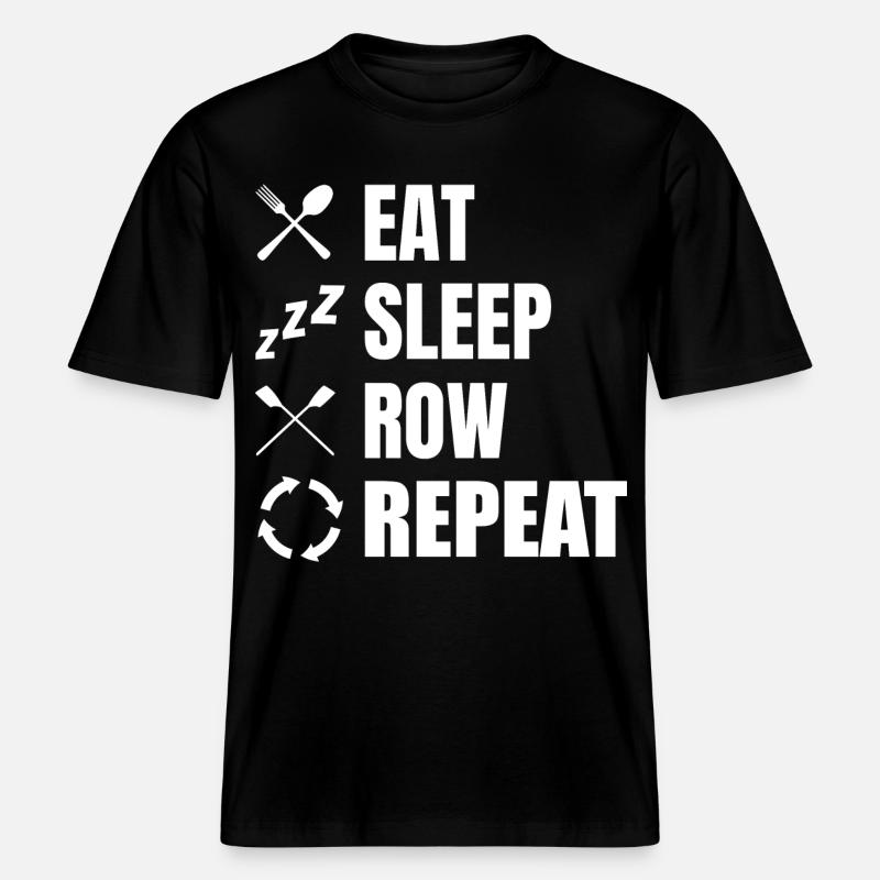 Manger dormir Row Répéter - T-shirt unisexe RELAXED FIT en coton bio - noir
