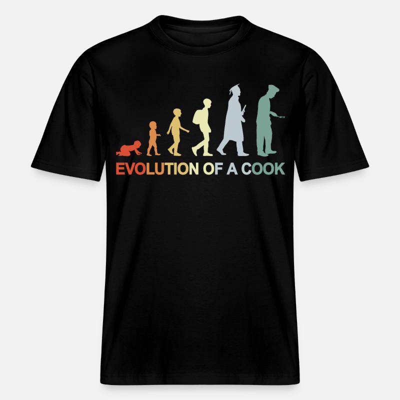 Evolution d’un cuisinier -  T-shirt unisexe RELAXED FIT en coton bio - noir