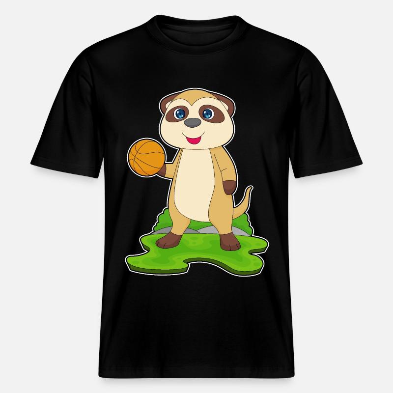 Meerkat Basketteur Basketteur -  T-shirt unisexe RELAXED FIT en coton bio - noir