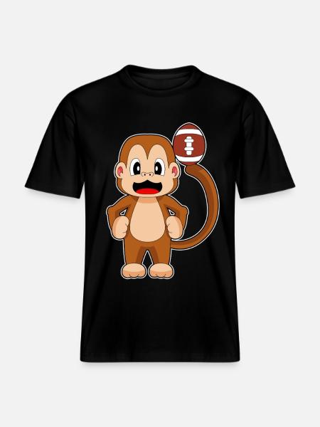 Monkey American Football Sports -  RELAXED FIT Unisex Organic T-Shirt - black