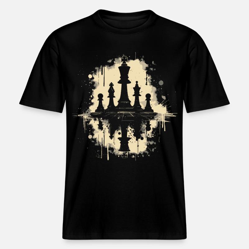 Pièces d’échecs Graffiti -  T-shirt unisexe RELAXED FIT en coton bio - noir