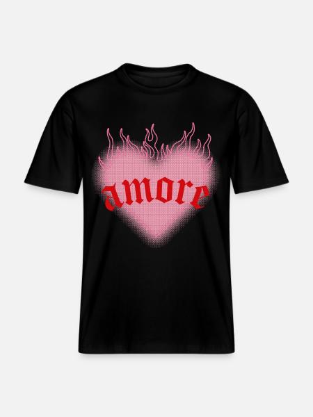 Burning love -  RELAXED FIT Unisex Organic T-Shirt - black