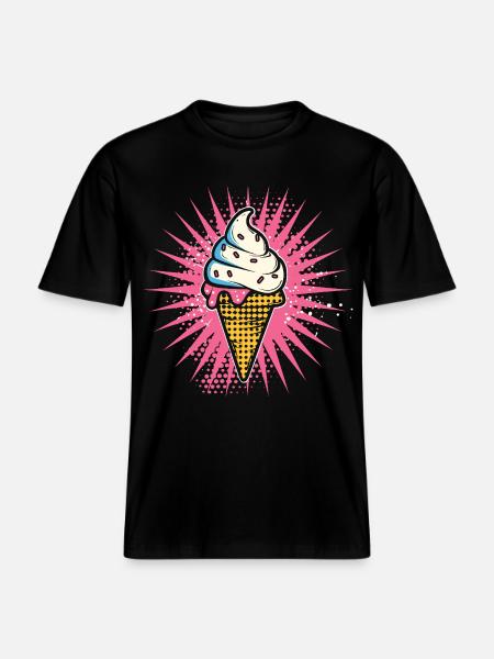 Cream Cartoon Look -  RELAXED FIT Unisex Organic T-Shirt - black