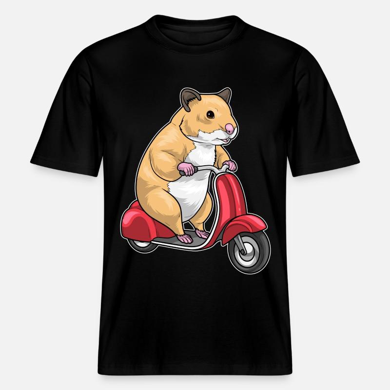 Hamster Scooter - T-shirt unisexe RELAXED FIT en coton bio - noir