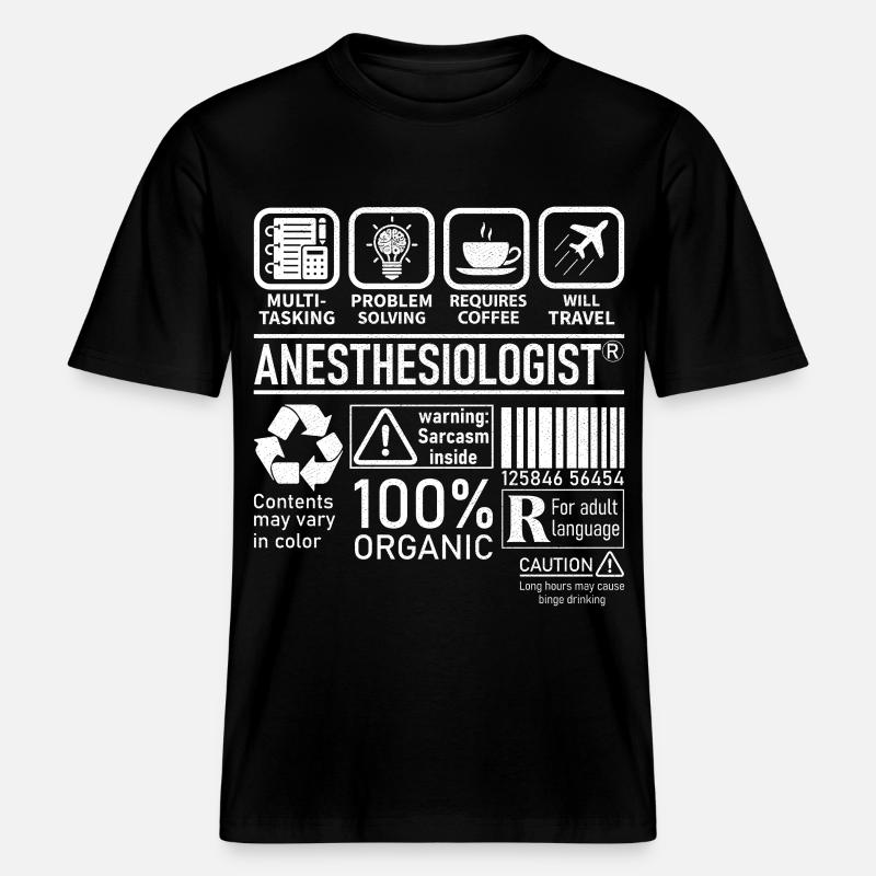 Anesthésiste multitâche résolution de problèmes -  T-shirt unisexe RELAXED FIT en coton bio - noir