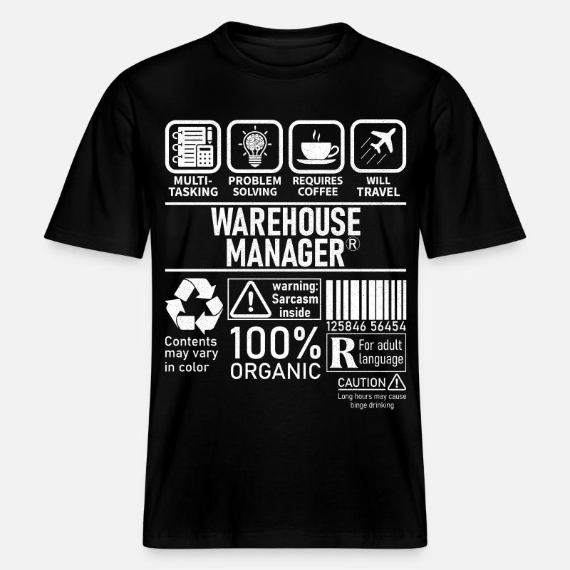Warehouse Manager multi tasking problem solving - RELAXED FIT Unisex Organic T-Shirt - Schwarz