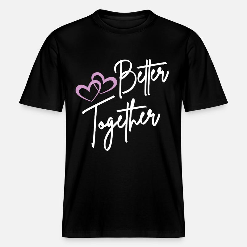 Better Together Script Hearts -  T-shirt unisexe RELAXED FIT en coton bio - noir