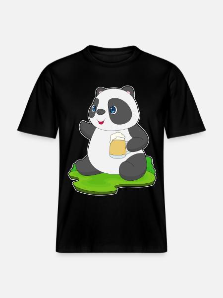 Bière Panda -  T-shirt unisexe RELAXED FIT en coton bio - noir
