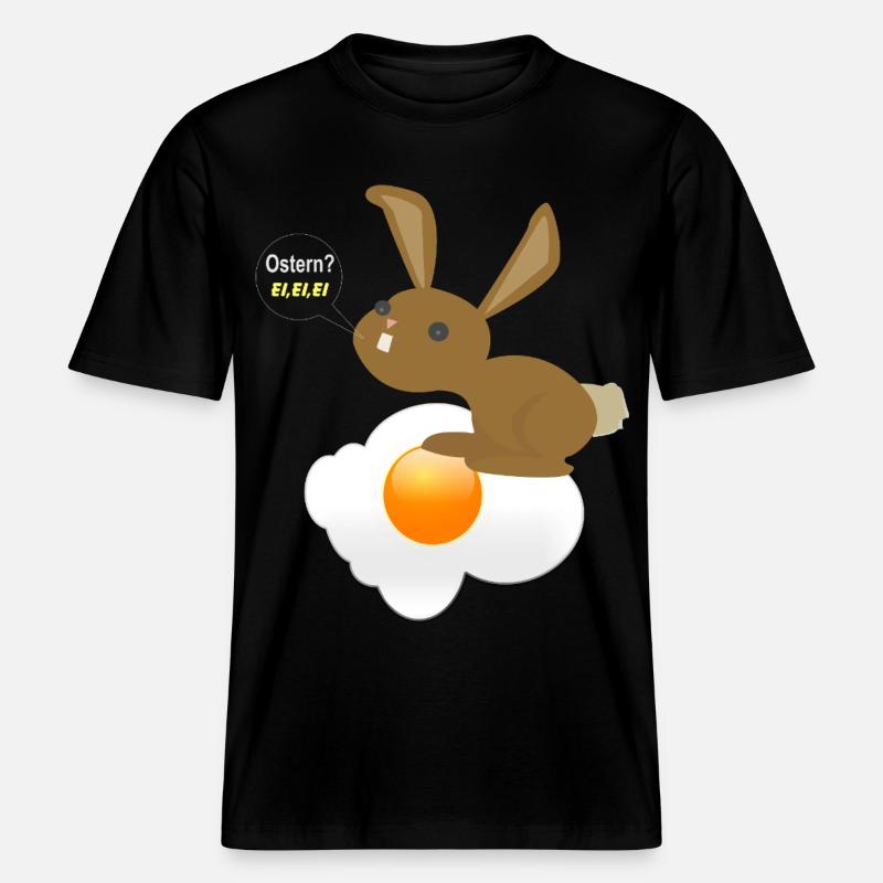Bunny Easter Egg Egg Egg -  RELAXED FIT Unisex Organic T-Shirt - black