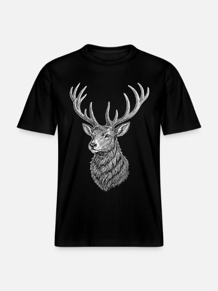 Deer -  RELAXED FIT Unisex Organic T-Shirt - black