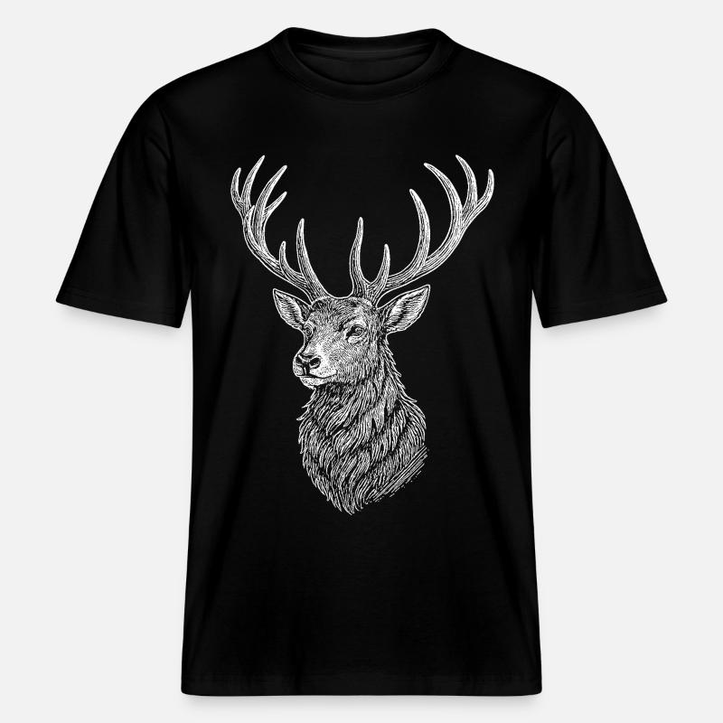 Deer -  RELAXED FIT Unisex Organic T-Shirt - black