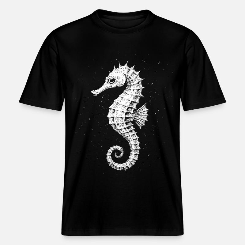 Hippocampe -  T-shirt unisexe RELAXED FIT en coton bio - noir