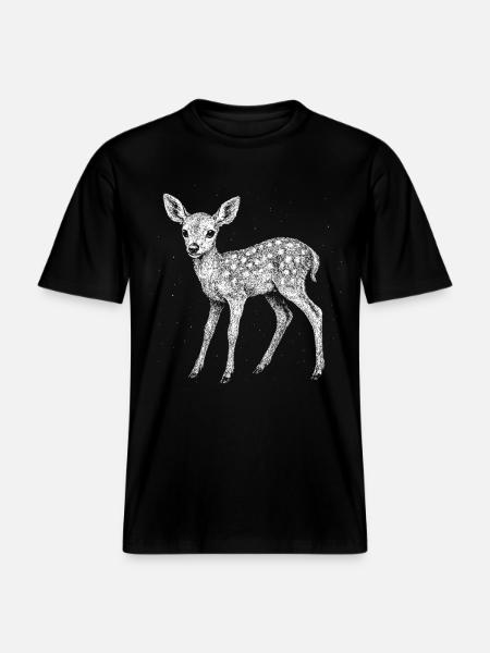 Faon - T-shirt unisexe RELAXED FIT en coton bio - noir