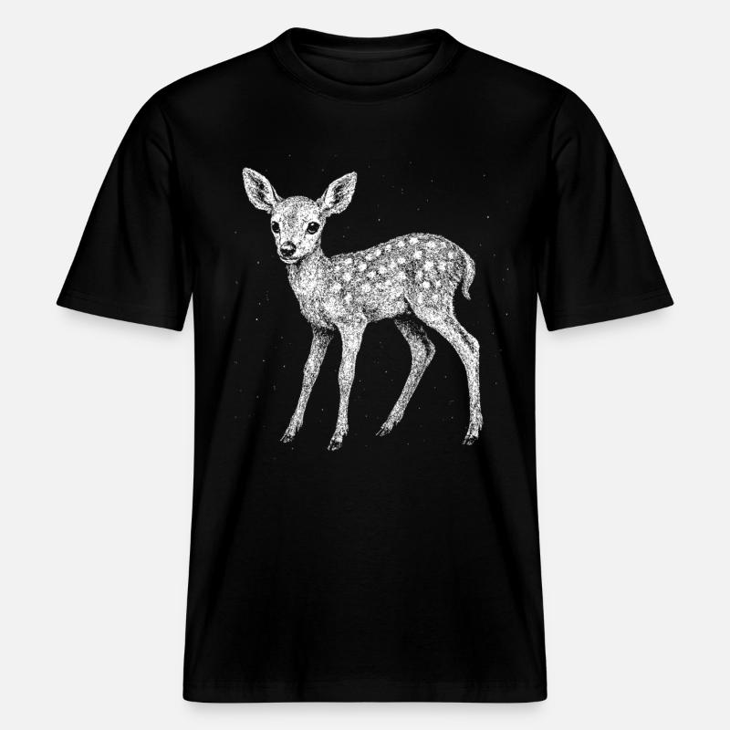 Rehkitz -  RELAXED FIT Unisex Organic T-Shirt - Schwarz