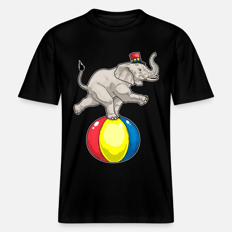 Bal de cirque d’éléphants - T-shirt unisexe RELAXED FIT en coton bio - noir