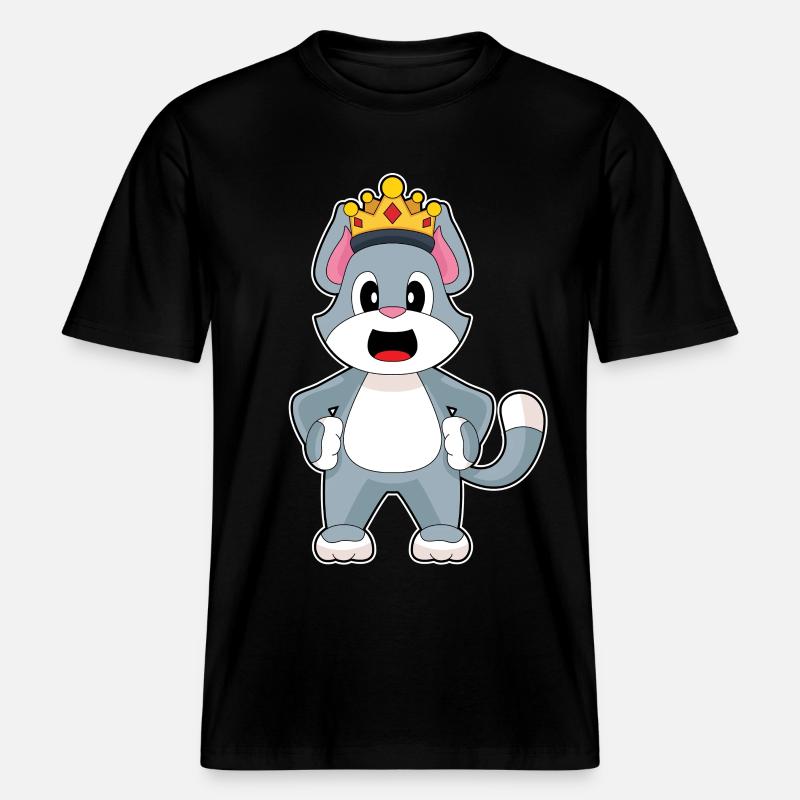 Couronne de chat - T-shirt unisexe RELAXED FIT en coton bio - noir