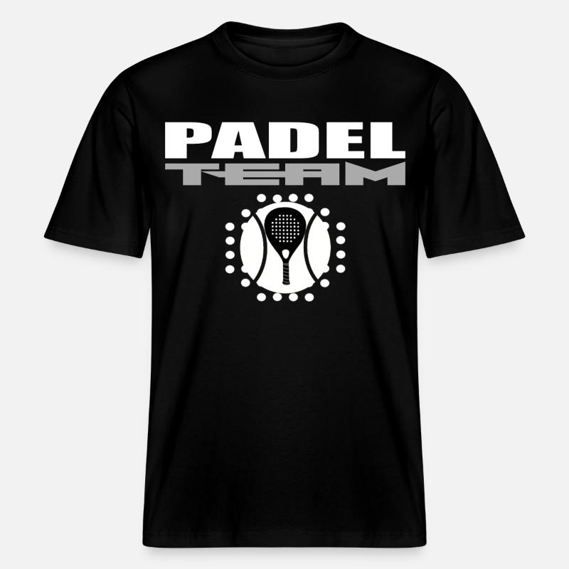 Padelschläger-Design mit modernem Stil - RELAXED FIT Unisex Organic T-Shirt - Schwarz