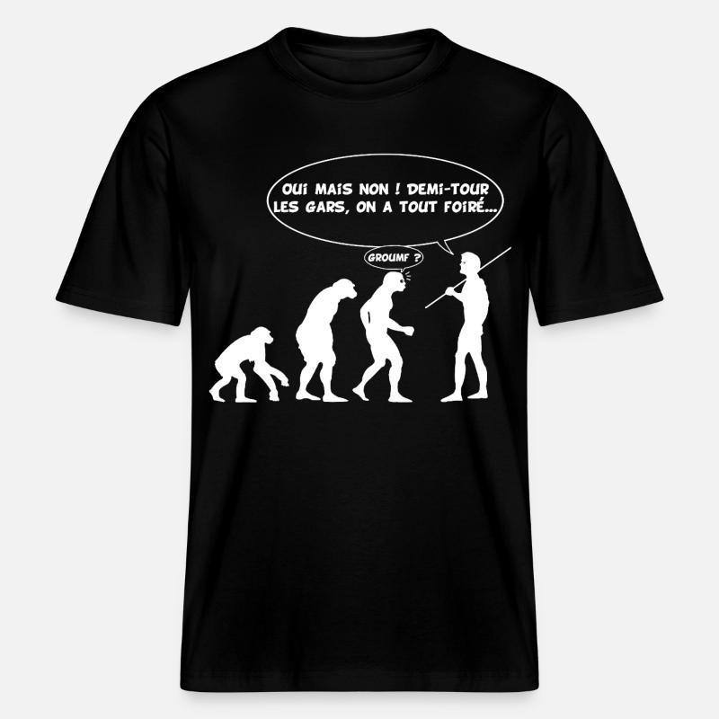 Erreur d'évolution (blanc) -  T-shirt unisexe RELAXED FIT en coton bio - noir