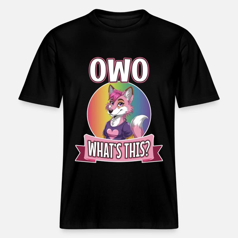 OwO Qu’est-ce que c’est ? - T-shirt unisexe RELAXED FIT en coton bio - noir