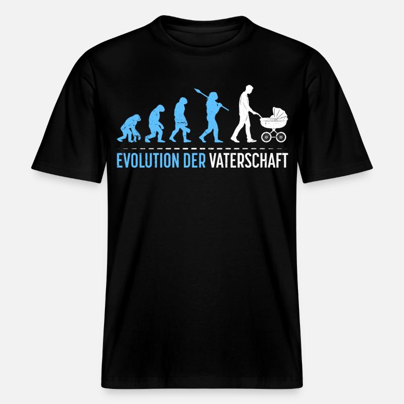 Werdender Vater EVOLUTION DER VATERSCHAFT Lustig -  RELAXED FIT Unisex Organic T-Shirt - Schwarz