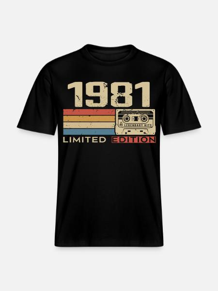 Legenden 1981 Vintage 1981 Jubileum 1981 vintage -  Uniseks RELAXED FIT bio-T-shirt - zwart