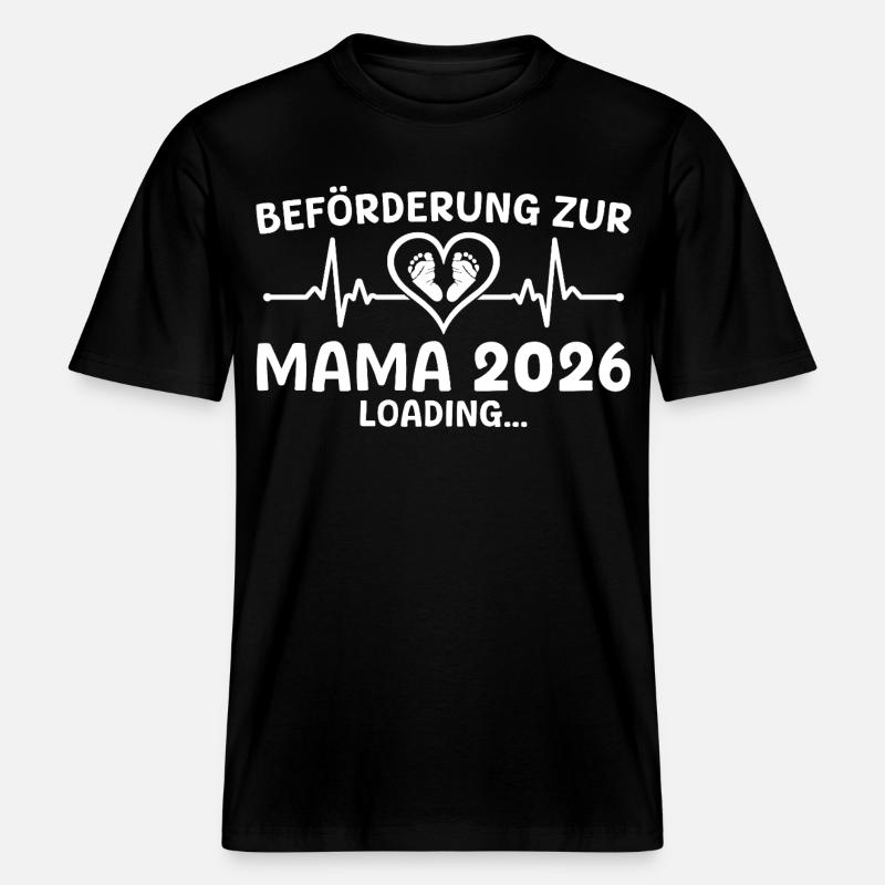 Werdende Mutter 2026 loading - Mama - RELAXED FIT Unisex Organic T-Shirt - Schwarz
