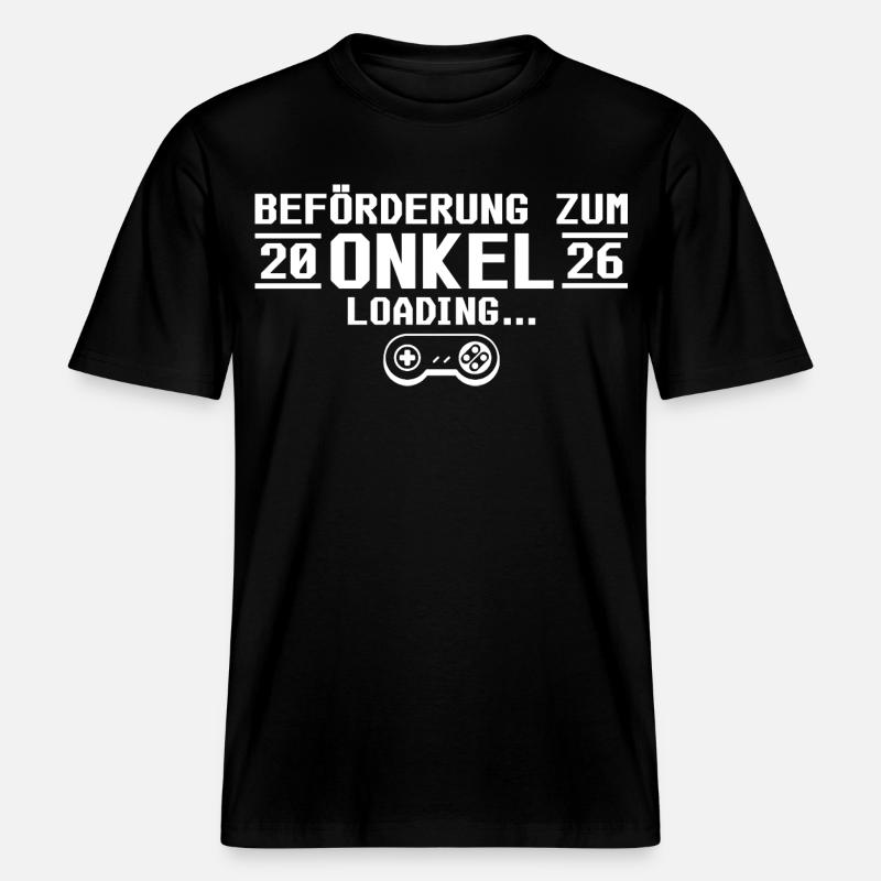 Werdender Onkel 2026 loading - Patenonkel - RELAXED FIT Unisex Organic T-Shirt - Schwarz