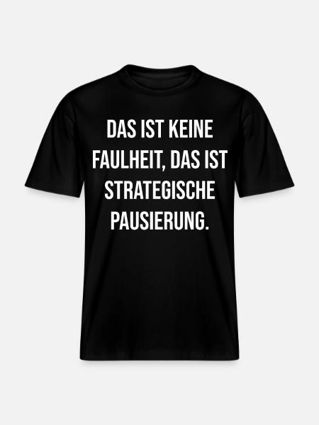 Strategic Break Typography - RELAXED FIT Unisex Organic T-Shirt - black