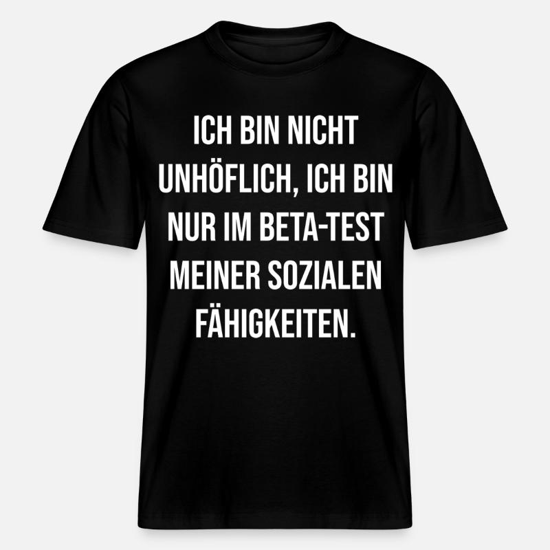 Beta-Test Sozialkompetenz -  RELAXED FIT Unisex Organic T-Shirt - Schwarz