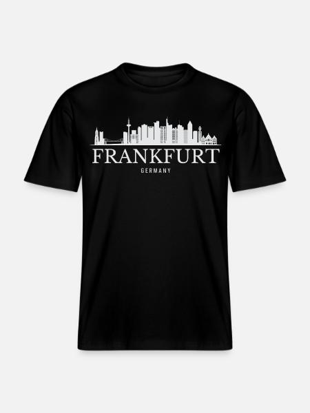Frankfurt Skyline, Frankfurt Germany - RELAXED FIT Unisex Organic T-Shirt - black